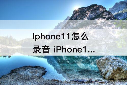 Iphone11怎么录音 iPhone11怎么录音频文件