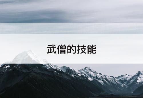 武僧的技能
