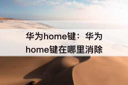 华为home键：华为home键在哪里消除
