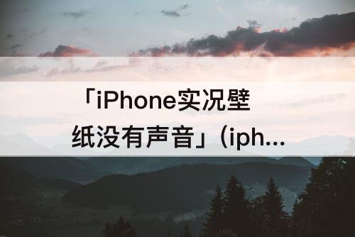 「iPhone实况壁纸没有声音」(iphone实况壁纸没有声音怎么办)