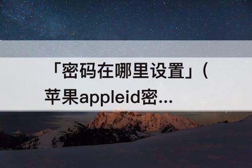 「密码在哪里设置」(苹果appleid密码在哪里设置)