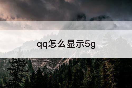 qq怎么显示5g