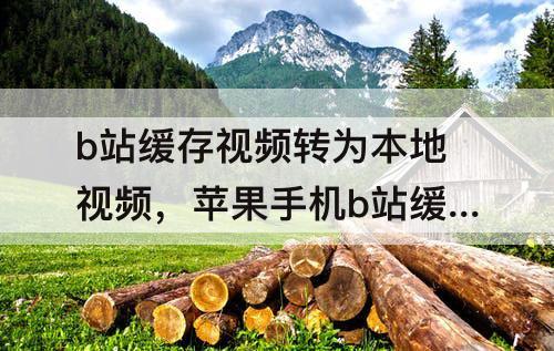b站缓存视频转为本地视频，苹果手机b站缓存视频转为本地视频