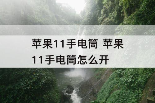 苹果11手电筒 苹果11手电筒怎么开