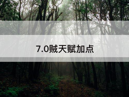 7.0贼天赋加点