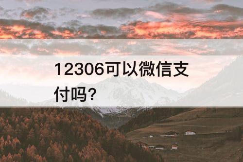 12306可以微信支付吗?