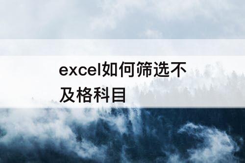excel如何筛选不及格科目