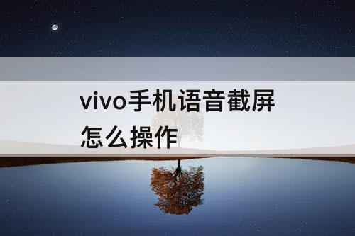 vivo手机语音截屏怎么操作