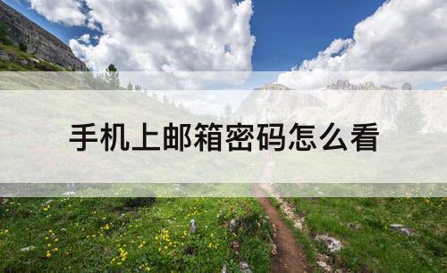 手机上邮箱密码怎么看
