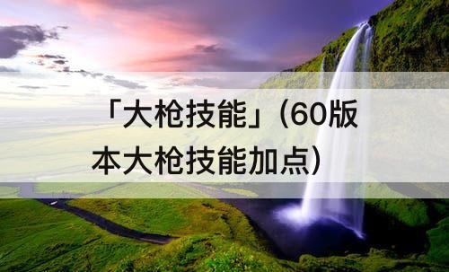 「大枪技能」(60版本大枪技能加点)