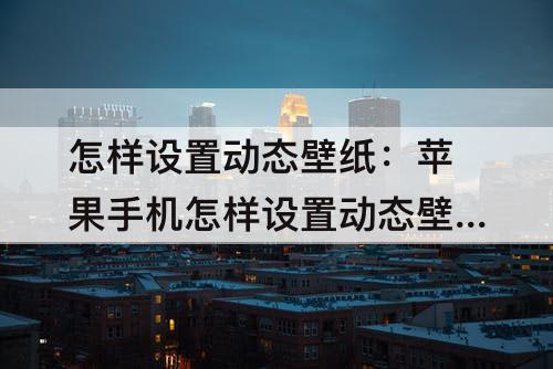 怎样设置动态壁纸：苹果手机怎样设置动态壁纸和主题