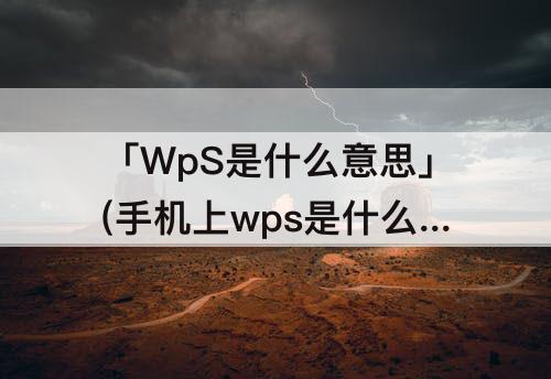 「WpS是什么意思」(手机上wps是什么意思)