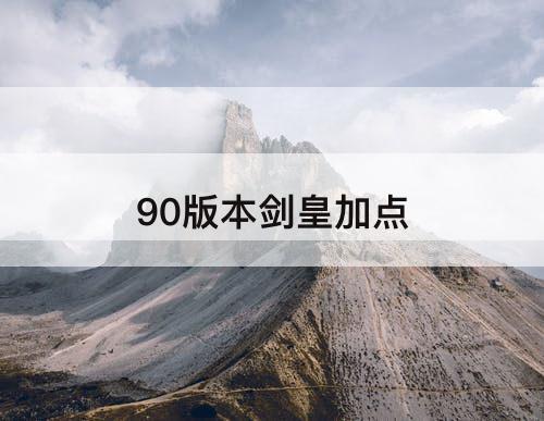 90版本剑皇加点