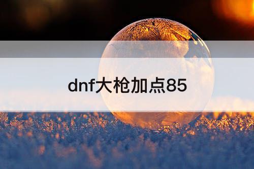 dnf大枪加点85