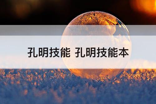 孔明技能 孔明技能本