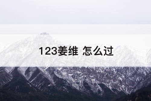 123姜维 怎么过