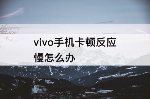 vivo手机卡顿反应慢怎么办