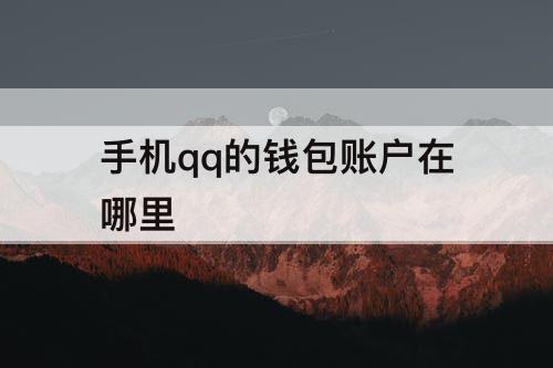 手机qq的钱包账户在哪里