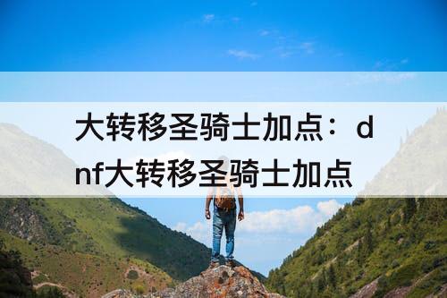 大转移圣骑士加点：dnf大转移圣骑士加点