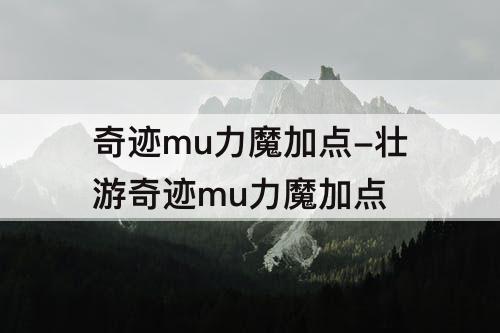 奇迹mu力魔加点-壮游奇迹mu力魔加点