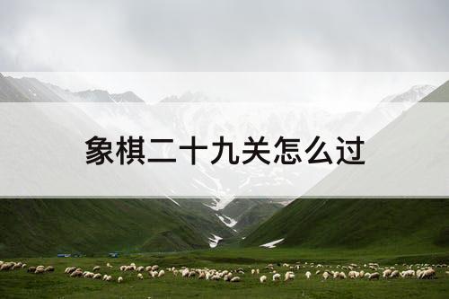 象棋二十九关怎么过