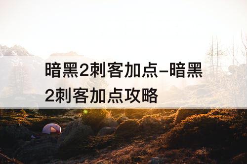 暗黑2刺客加点-暗黑2刺客加点攻略
