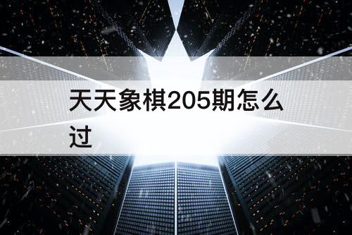 天天象棋205期怎么过