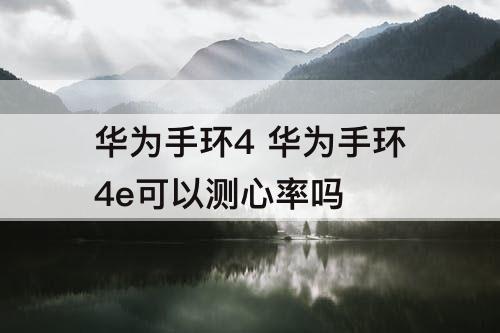 华为手环4 华为手环4e可以测心率吗