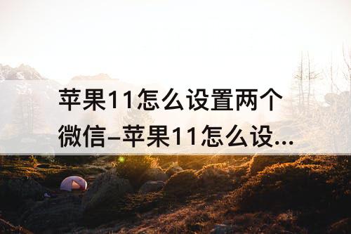 苹果11怎么设置两个微信-苹果11怎么设置两个微信号