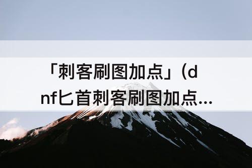 「刺客刷图加点」(dnf匕首刺客刷图加点)