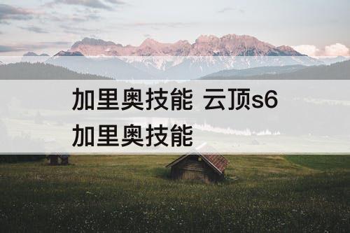 加里奥技能 云顶s6加里奥技能