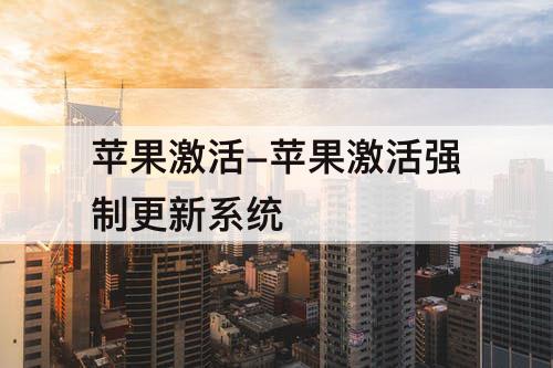 苹果激活-苹果激活强制更新系统