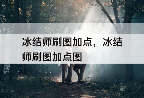冰结师刷图加点，冰结师刷图加点图