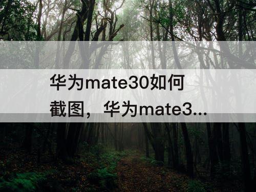华为mate30如何截图，华为mate30如何截图截长图