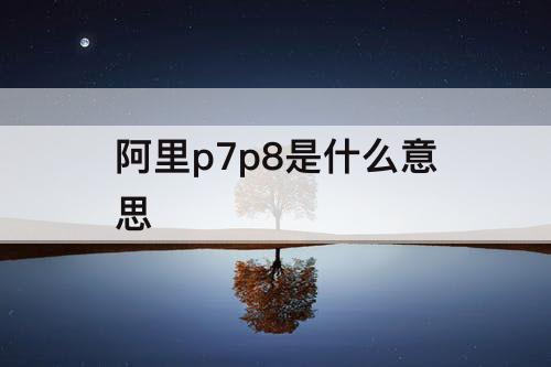 阿里p7p8是什么意思