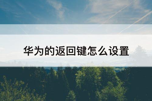 华为的返回键怎么设置