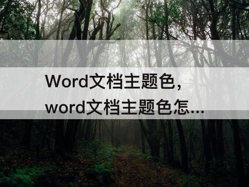 Word文档主题色，word文档主题色怎么把黑色变成白色