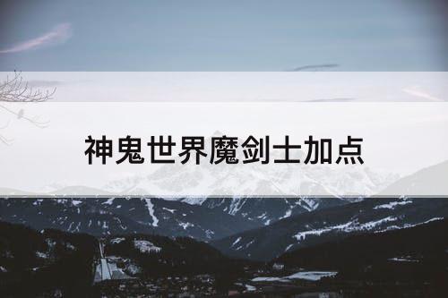 神鬼世界魔剑士加点