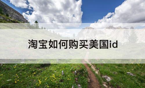 淘宝如何购买美国id