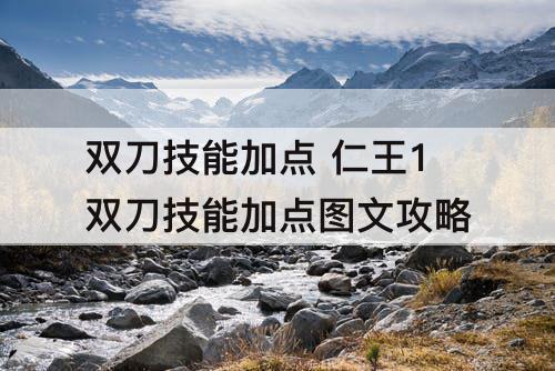双刀技能加点 仁王1双刀技能加点图文攻略