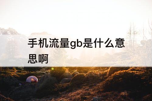 手机流量gb是什么意思啊