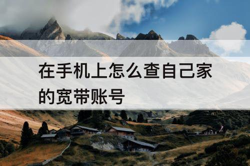 在手机上怎么查自己家的宽带账号