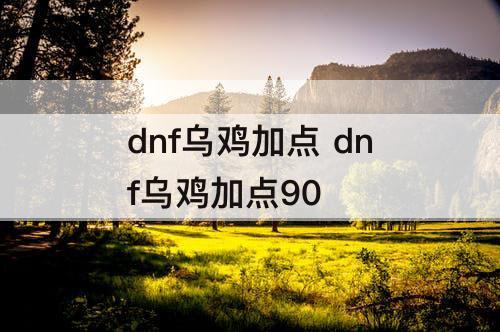 dnf乌鸡加点 dnf乌鸡加点90