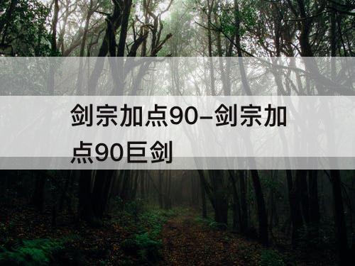 剑宗加点90-剑宗加点90巨剑