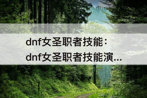 dnf女圣职者技能：dnf女圣职者技能演示