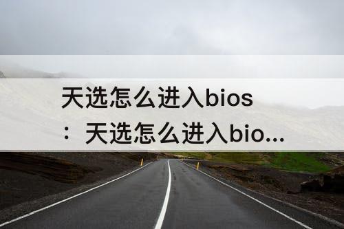 天选怎么进入bios：天选怎么进入bios怎么调中文
