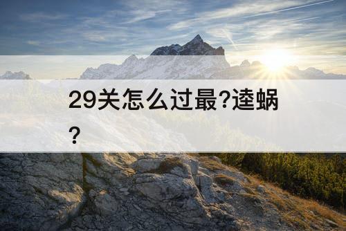 29关怎么过最?逵蜗?