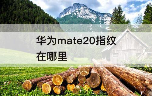 华为mate20指纹在哪里