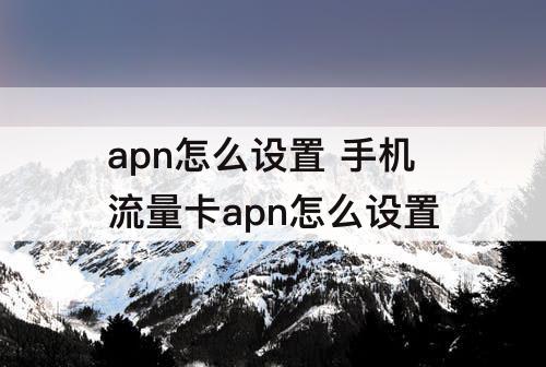 apn怎么设置 手机流量卡apn怎么设置
