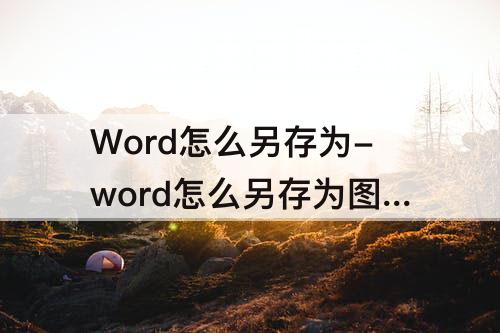 Word怎么另存为-word怎么另存为图片格式